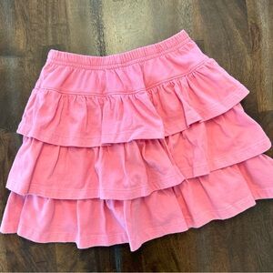 Hanna Andersson, Girls, Pink Ruffle Tiered Skirt, built in shorts, 100% Cotton